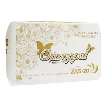 Papel Interfolha Extra Luxo Ouroppel 100% Celulose Virgem - 22,5x20 C/ 1000